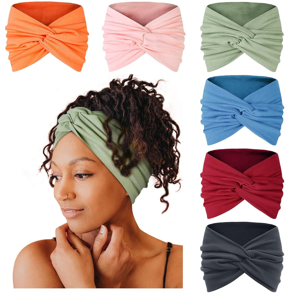 4Pcs/Set Boho Twisted Knot Headband For Women 7''