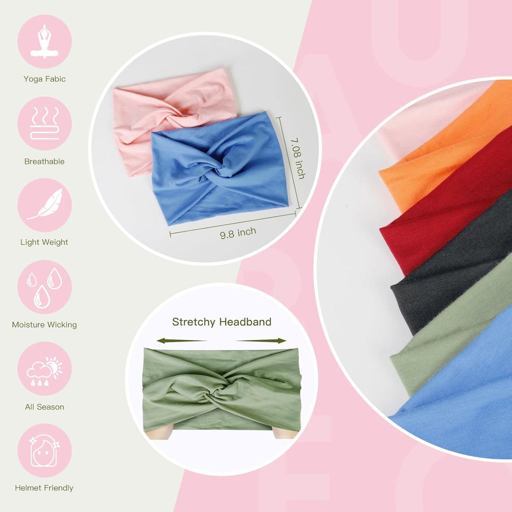 4Pcs/Set Boho Twisted Knot Headband For Women 7''