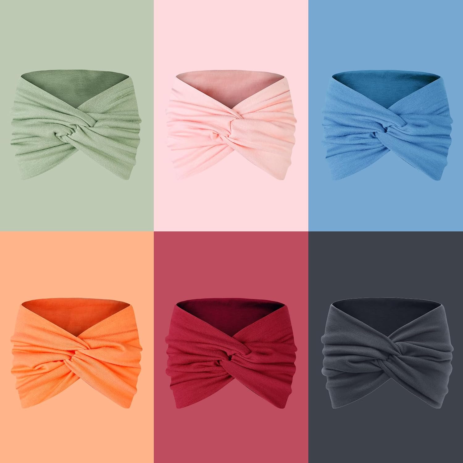 4Pcs/Set Boho Twisted Knot Headband For Women 7''